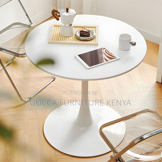 Dining Tables: Round Modern Marble Manufactured Dining Table - main view