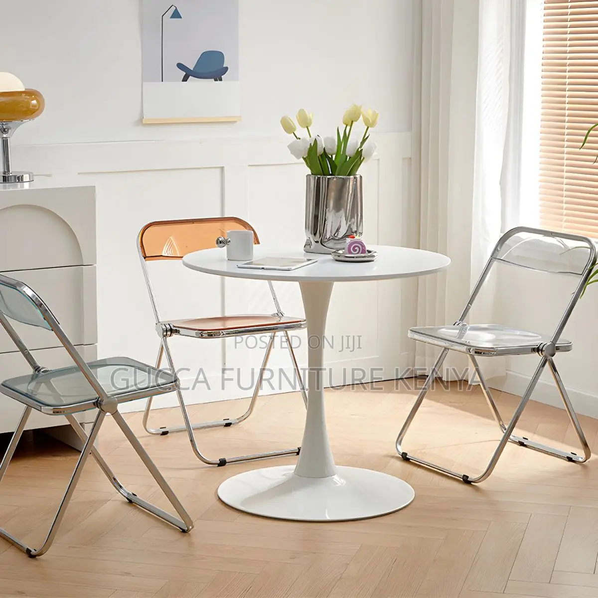 Dining Tables: Round Modern Marble Manufactured Dining Table