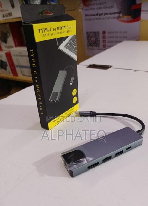 Type-C to HDMI 5 in 1 Adapter With USB 3.0 Rj45 Ethernet