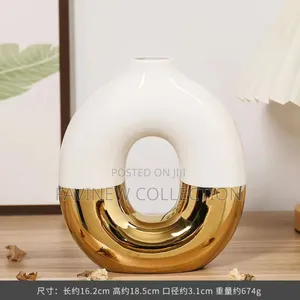 Gold Electroplated Ceramic Flower Vase