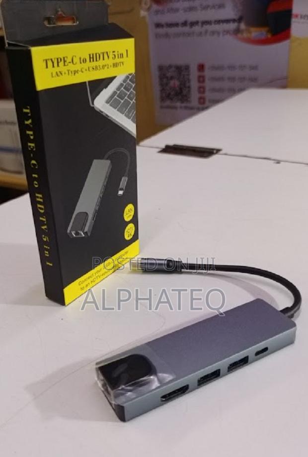 Newly 5 in 1 USB Type C Hub Hdmi USB C Rj45 Lan Adapter