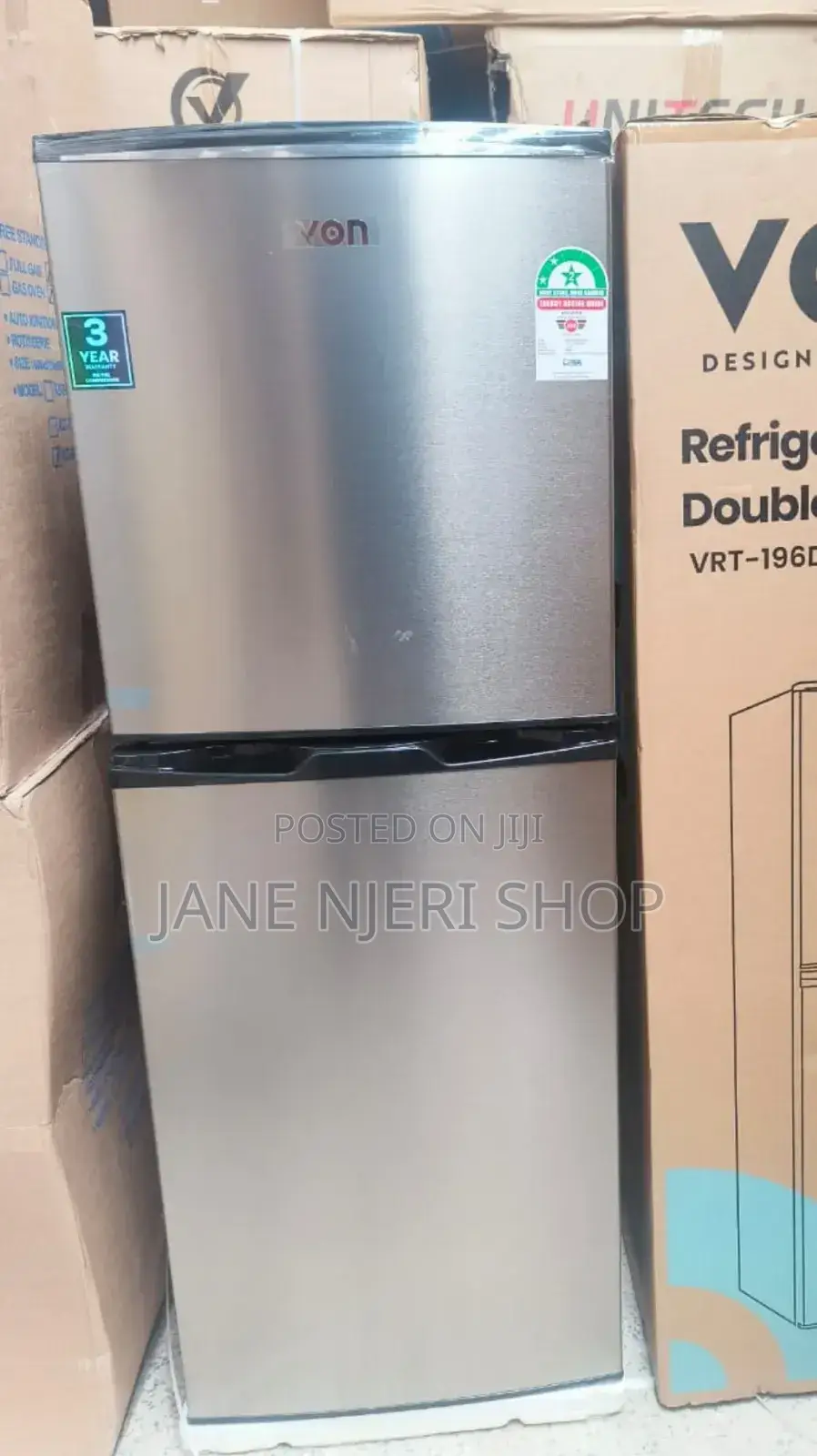 Von 195 Litres VRT-196drhx Double Door Refrigerator Vn/195l