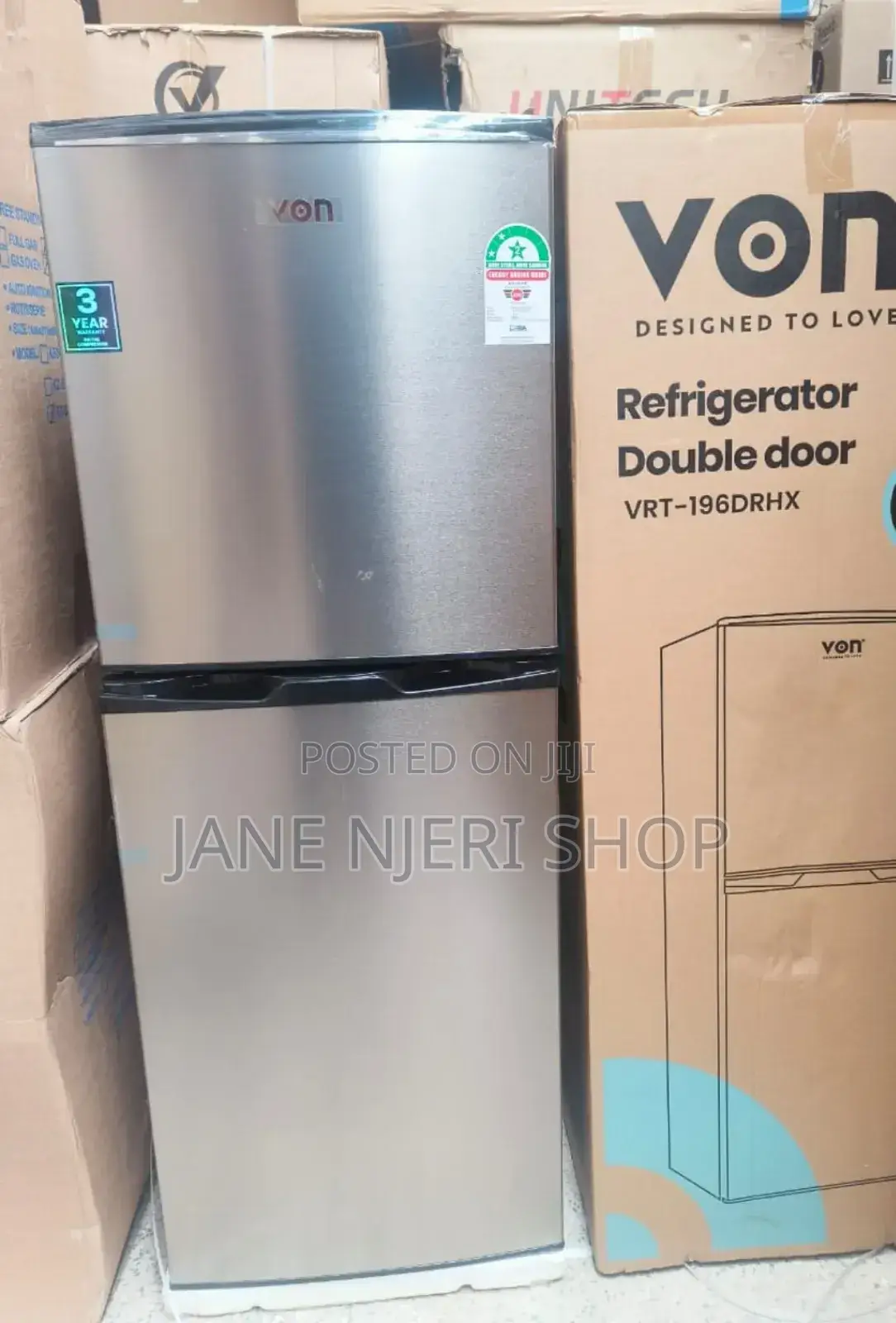 Von 195 Litres VRT Double Door Refrigerator VN/195L