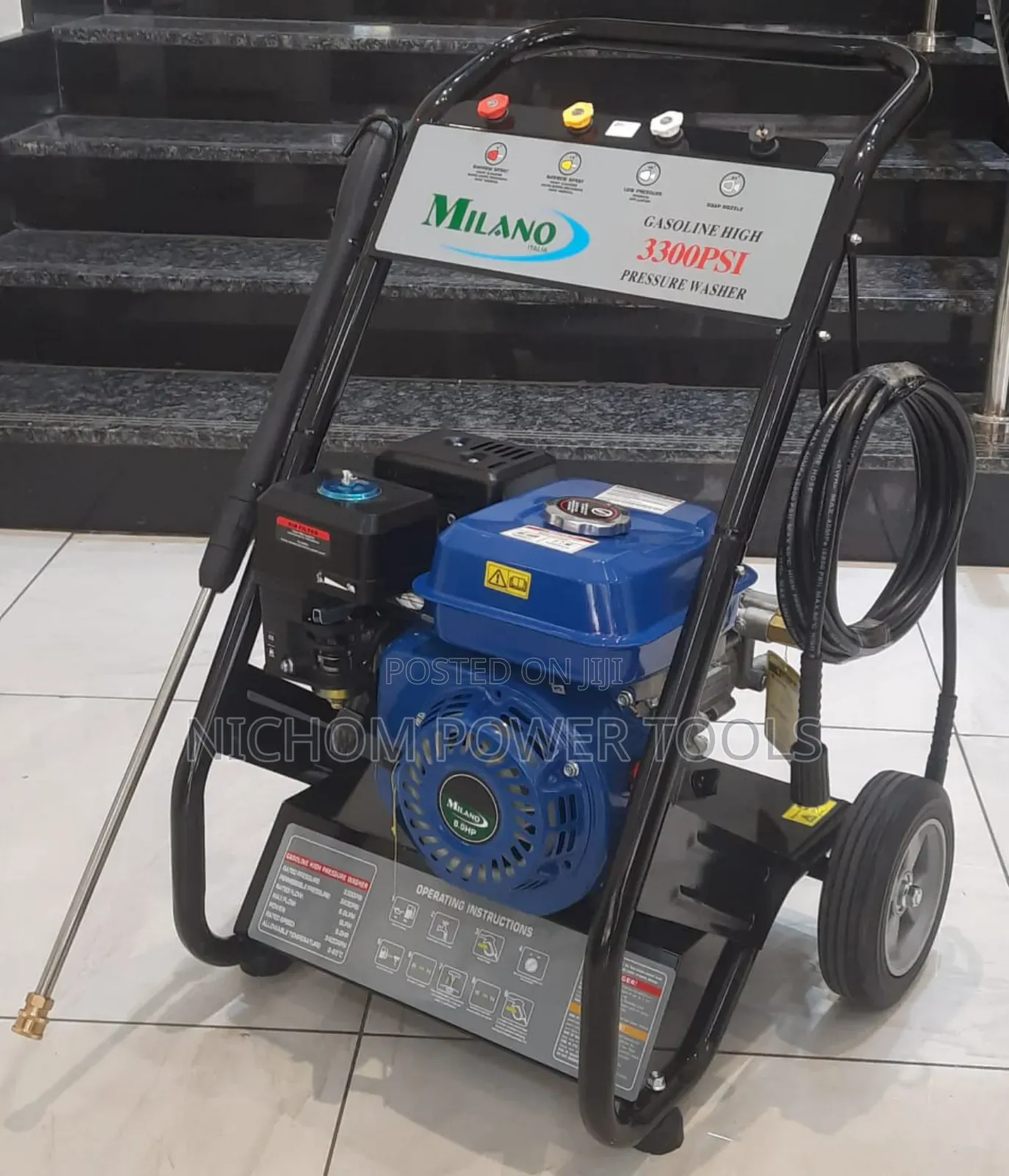 MPW800 Milano Pressure Washer Petrol 3300PSI 8.0hp Engine