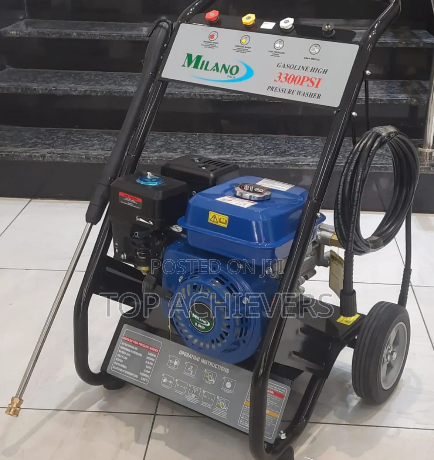 Milano Italia Pressure Washer Petrol 3300PSI 8.0hp