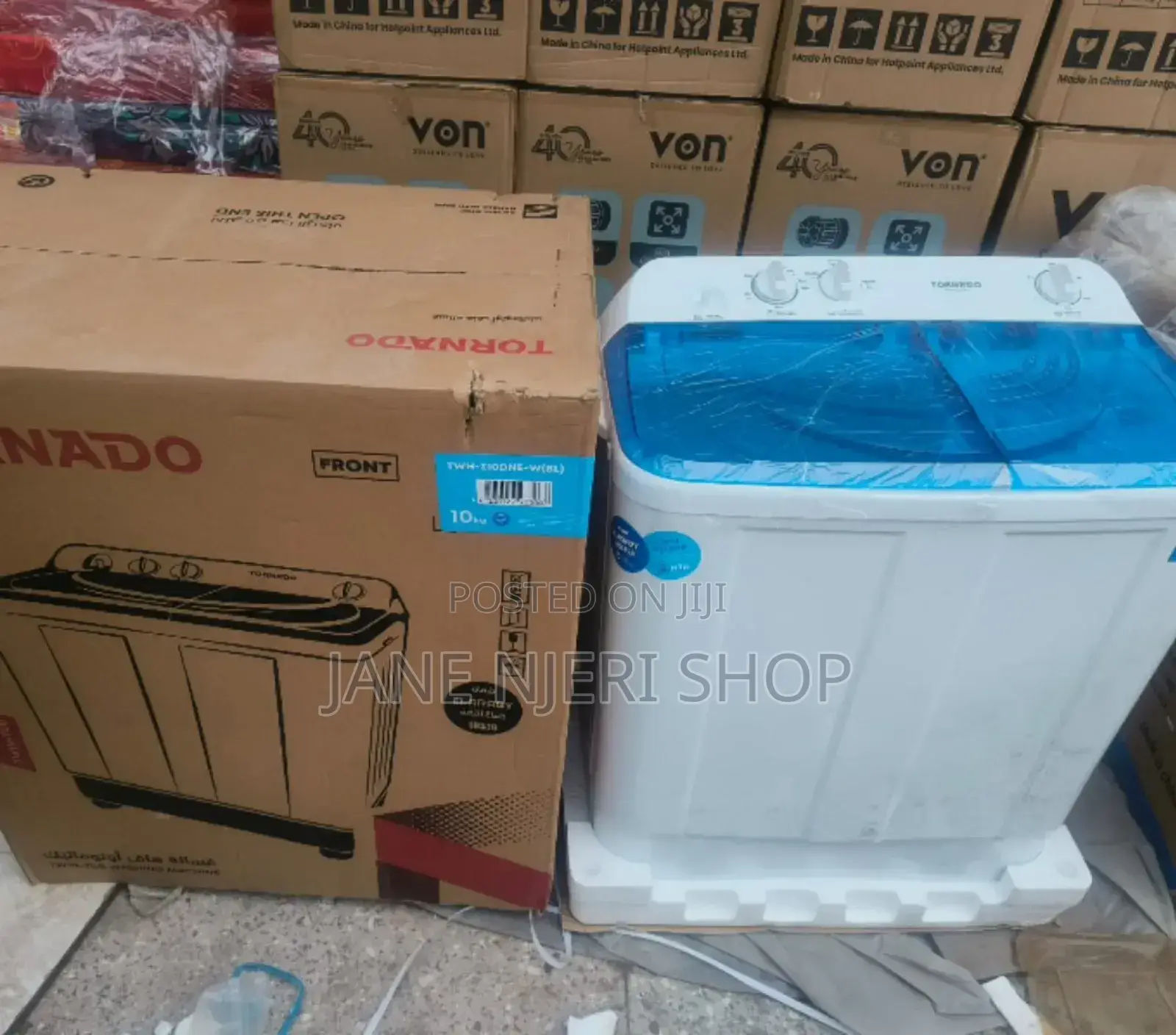 White 10kgs Tornado Washing Machine TR/10KG