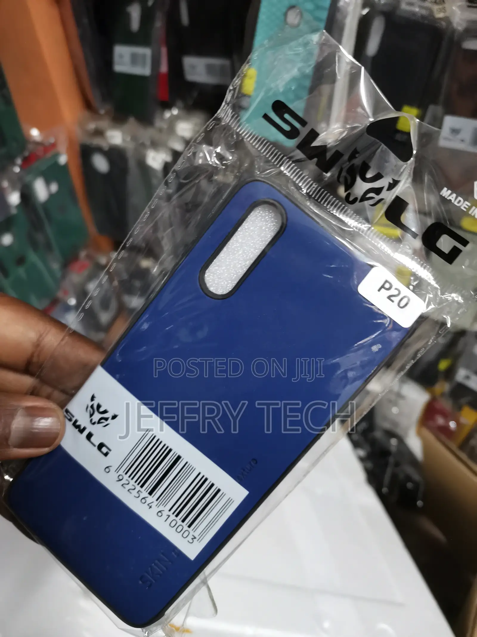 Huawei P20 Phone Silicone Case, Shockproof Cover-Blue