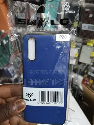 Huawei P20 Phone Silicone Case, Shockproof Cover-Blue