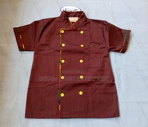 Front Reversible Unisex Maroon Chef Jacket - main view