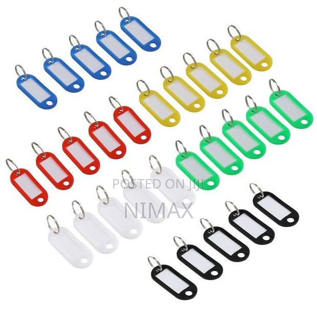 Pack of 50pcs Key Tags With Split Rings Plastic ID Name - thumbnail 2