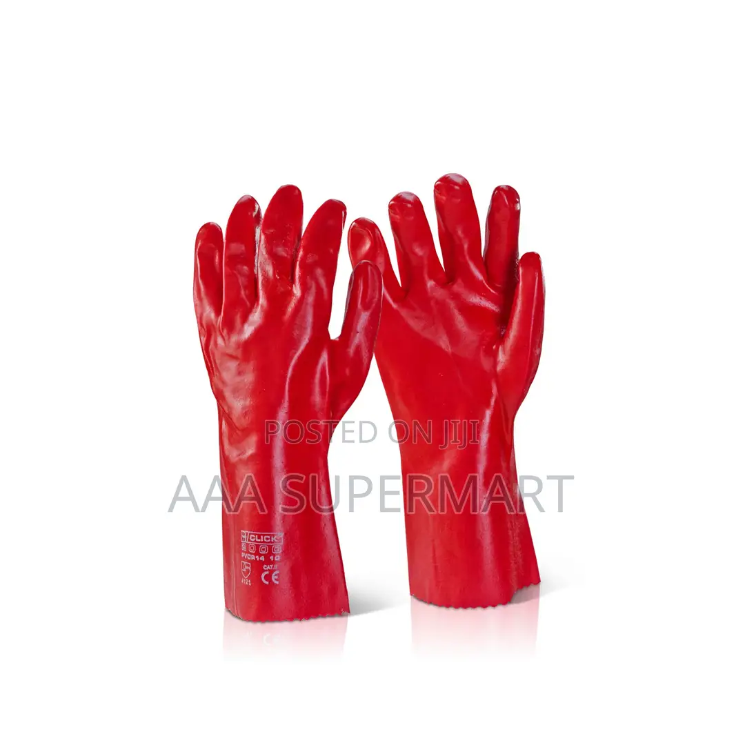 Pvc Dipped Gloves Art. No.4172 Cat Ii Red - 14" (35cm)