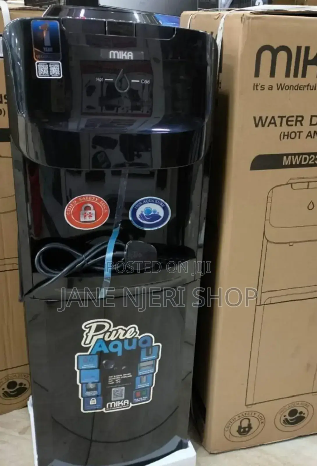Black Mika Hot and Cold Water Dispenser HC MI/K
