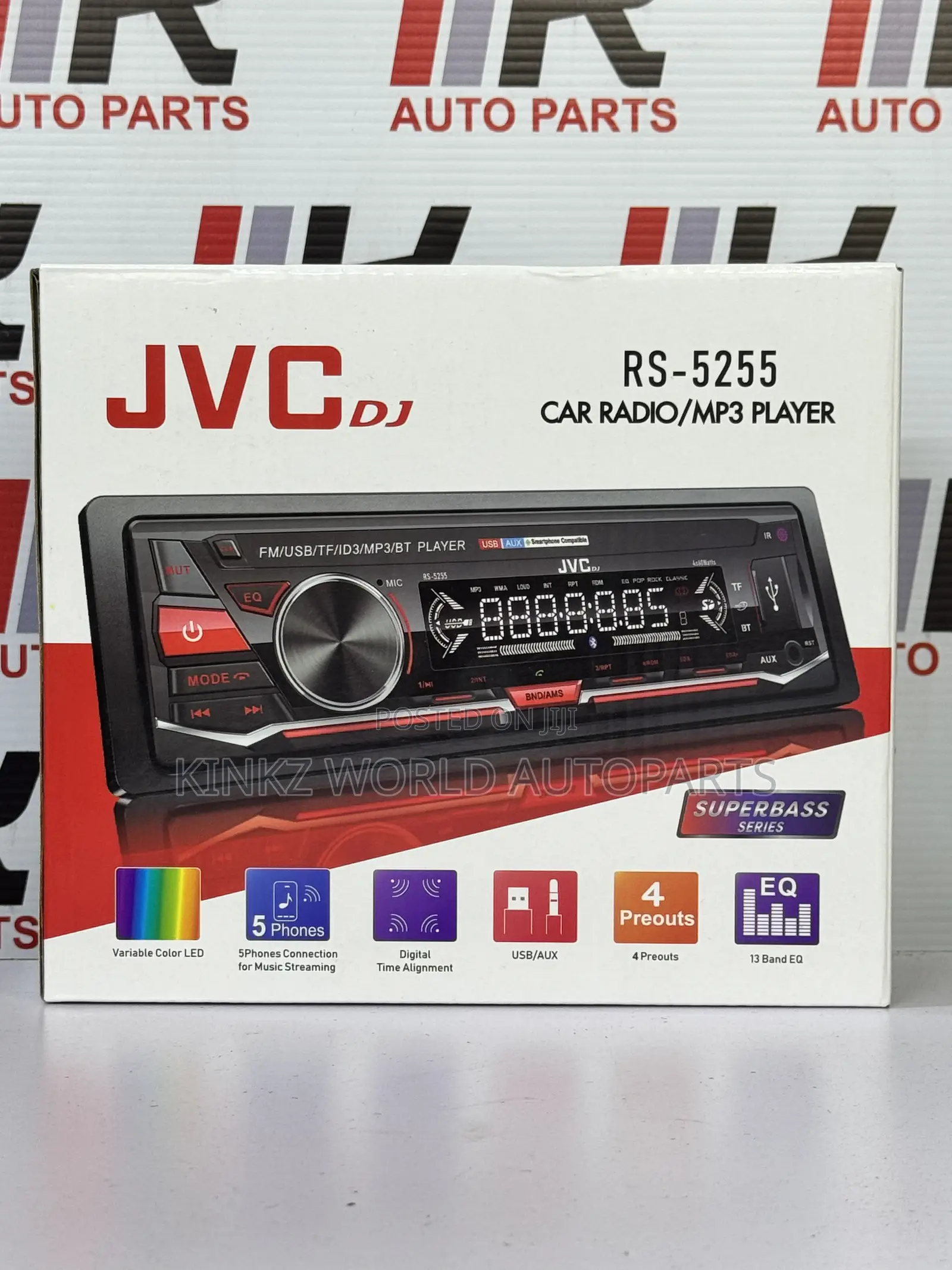 JVC RS-5255 Single Din Car Radio .Bluetooth and USB Ports