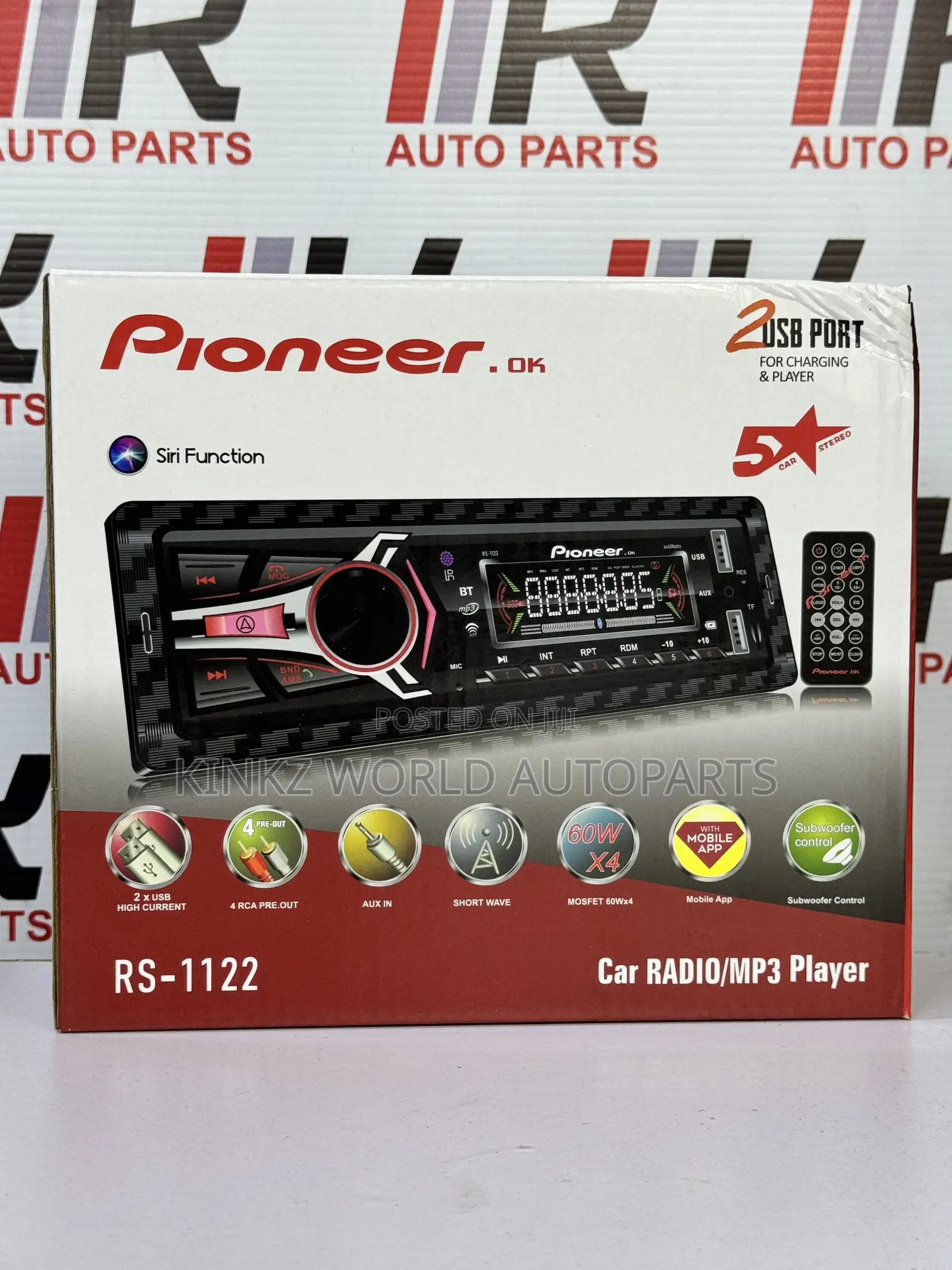 PIONEER Single Din Car Radio Bluetooth and USB Ports