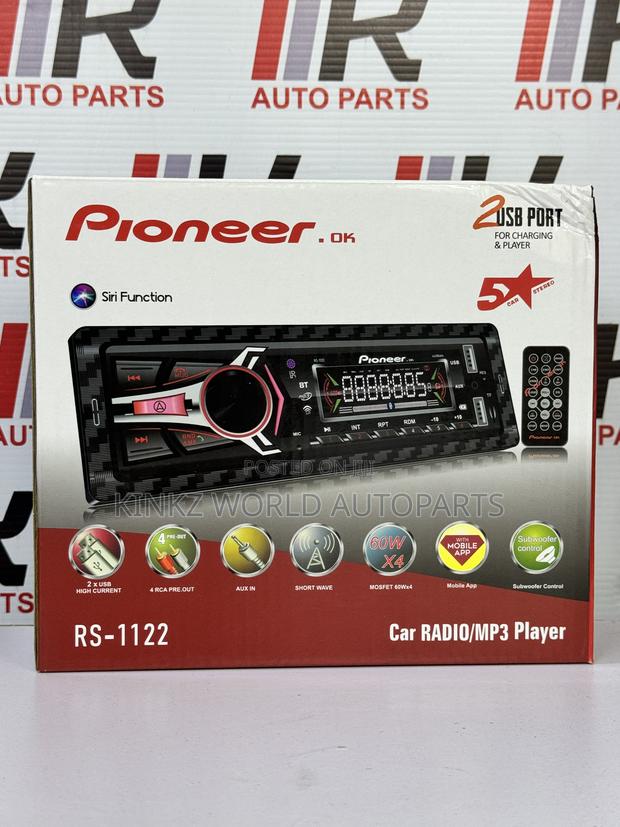 PIONEER Single Din Car Radio Bluetooth and USB Ports