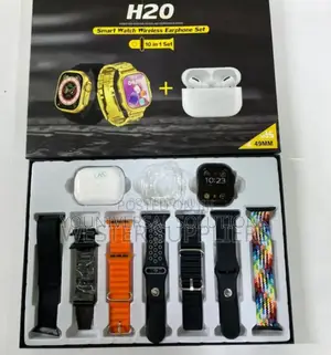 H20 Ultra Smart Watch With Bluetooth Wireless Earphones