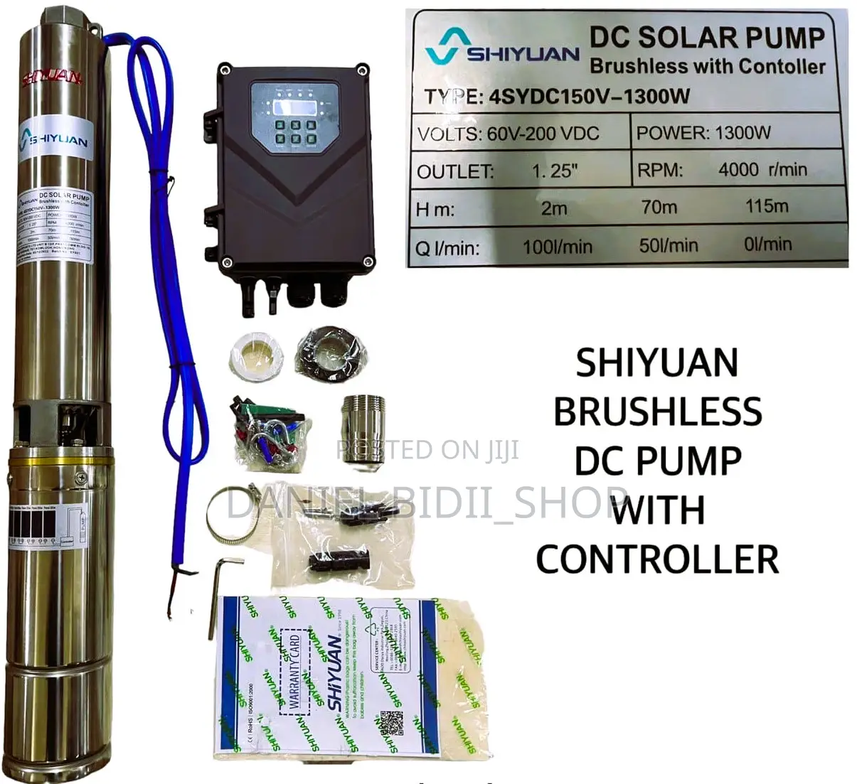 Shiyuan Brushless Dc Pump With Controller 1300w 115m
