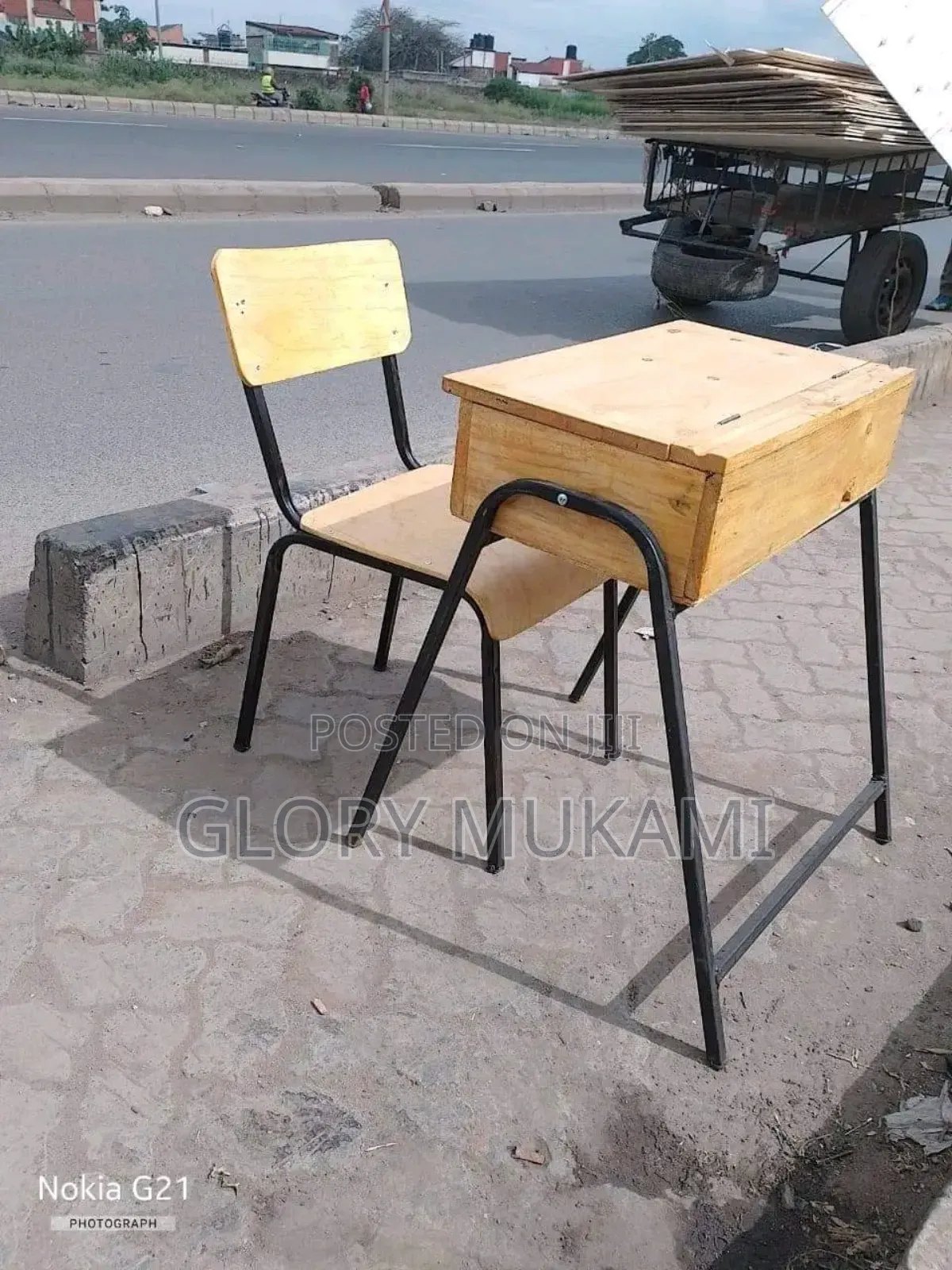 Varnished Juniour Secondary School Lockers and Chairs
