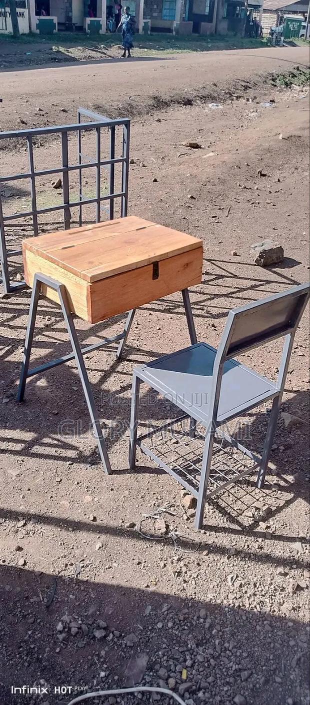 School Locker and Metallic Chair