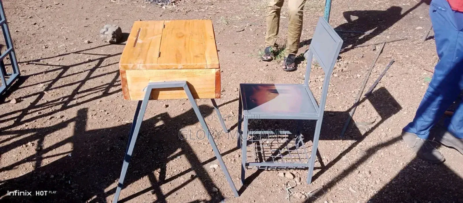 School Locker and Metallic Chair