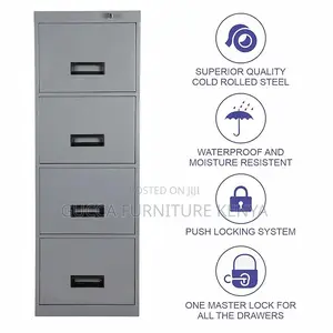 Cabinets:4 Drawer Metal File Storage Cabinet With Lock