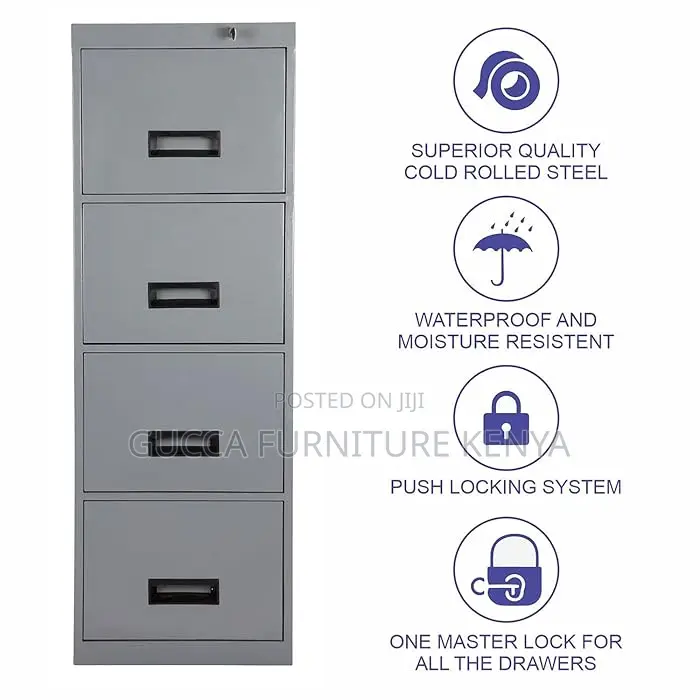 Cabinets:4 Drawer Metal File Storage Cabinet With Lock
