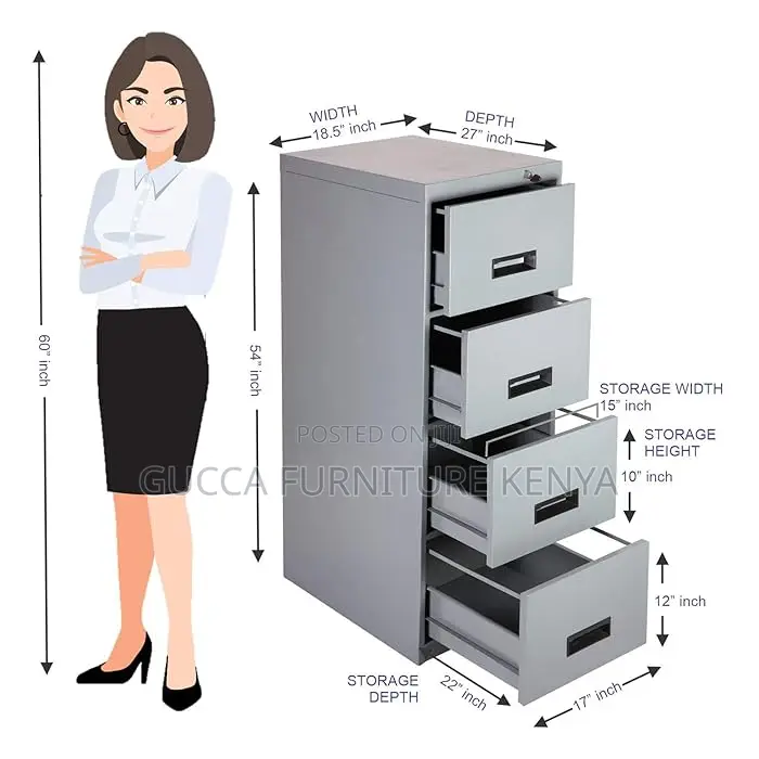 Cabinets:4 Drawer Metal File Storage Cabinet With Lock