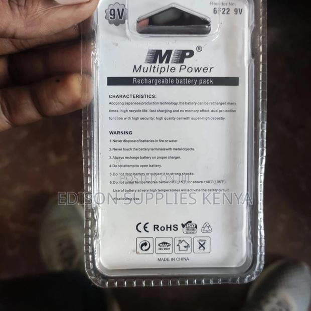 Multiple Power 9v Battery Rechargeable 300mah Ni-mh 9 Volt - thumbnail 2