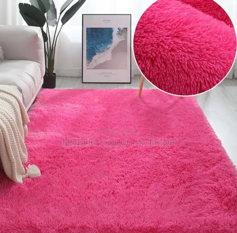 5 by 8 Pink Fluffy Carpets