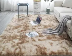 Light Brown Patched Fluffy Carpet
