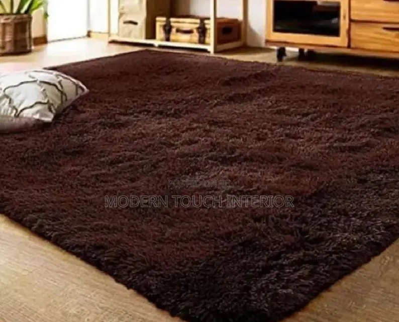 Plain Brown Fluffy Carpets