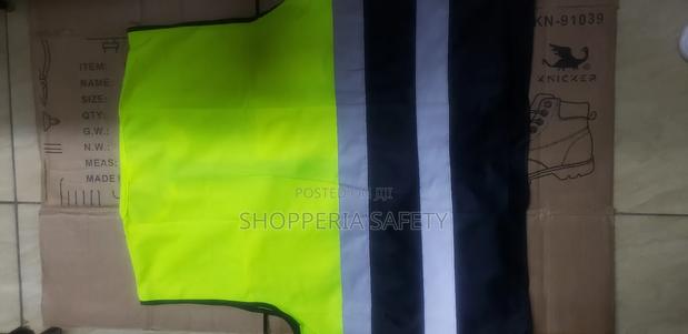 Round Neck Executive Luminous Green Reflector Vests - thumbnail 3