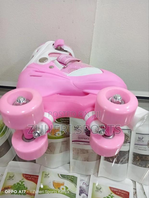 Roller Skate Shoes Pink, Adjustable Size - main view