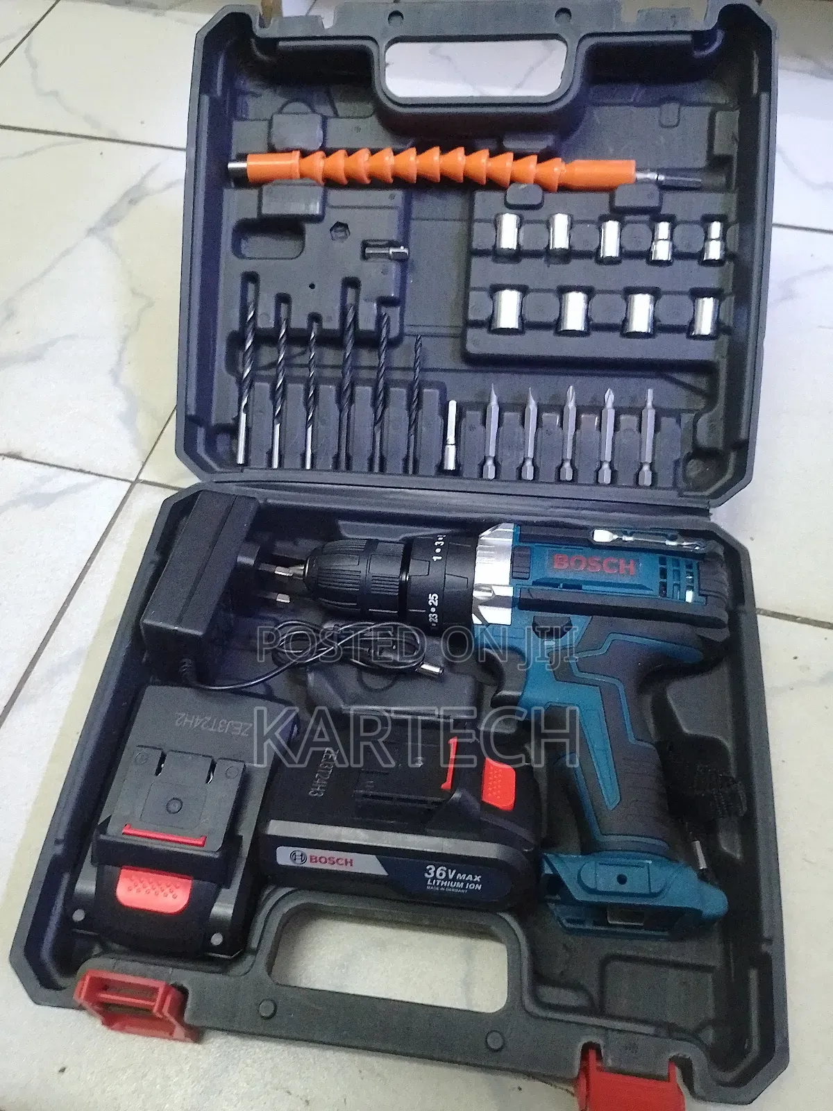 Bosch 36V Cordless Electric Drill 47PC Tool Set,2 Batteries