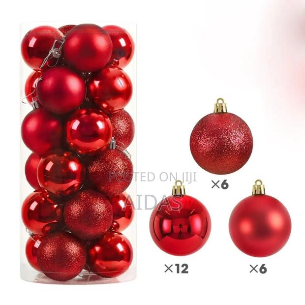 24 PCS Decorative Christmass Balls - thumbnail 3