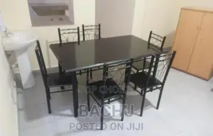 Black Wooden Dinning Table (6 Seater)