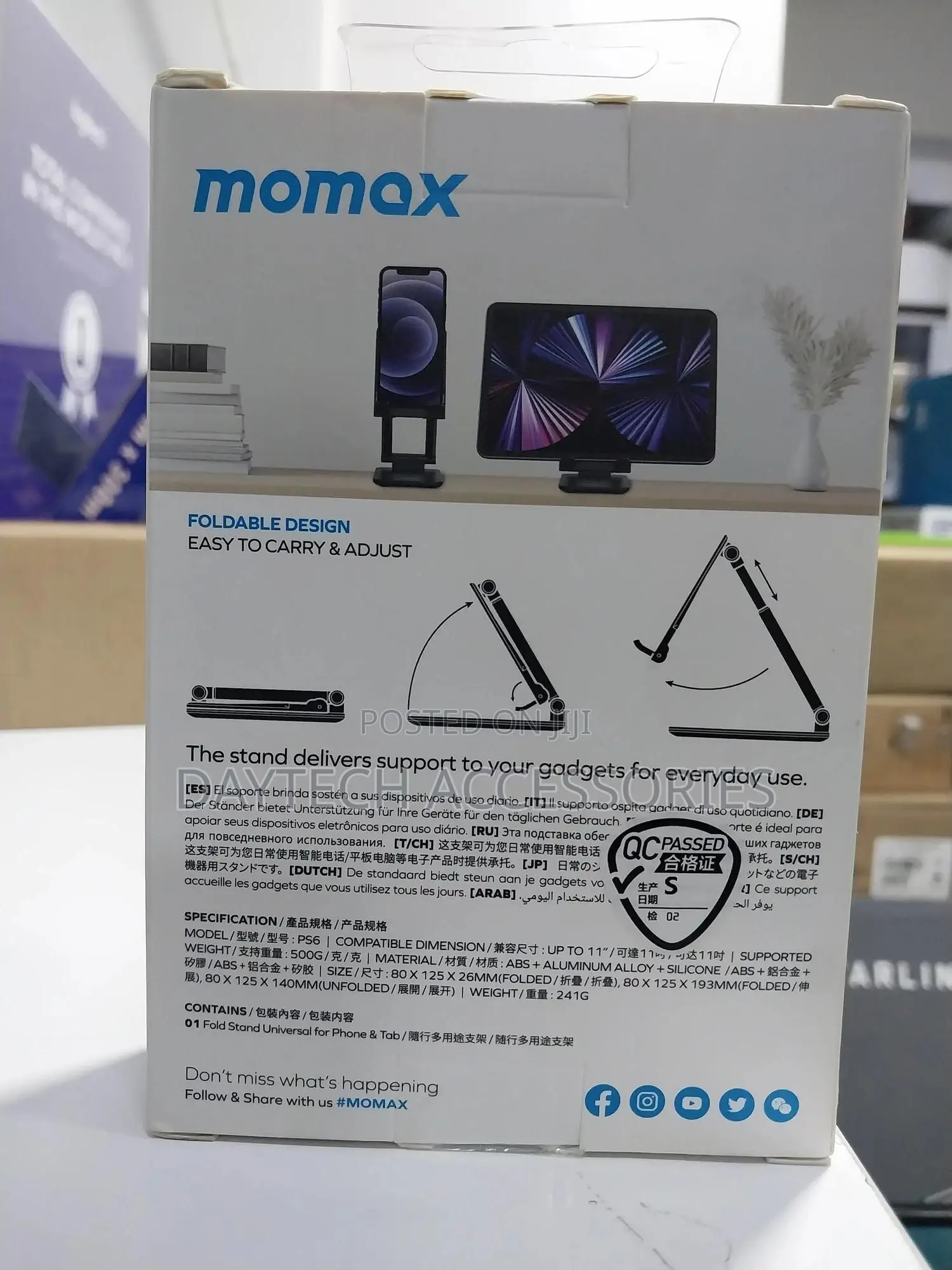 Momax Foldable Universal Cell Phone Tablet Desk Stand Holder