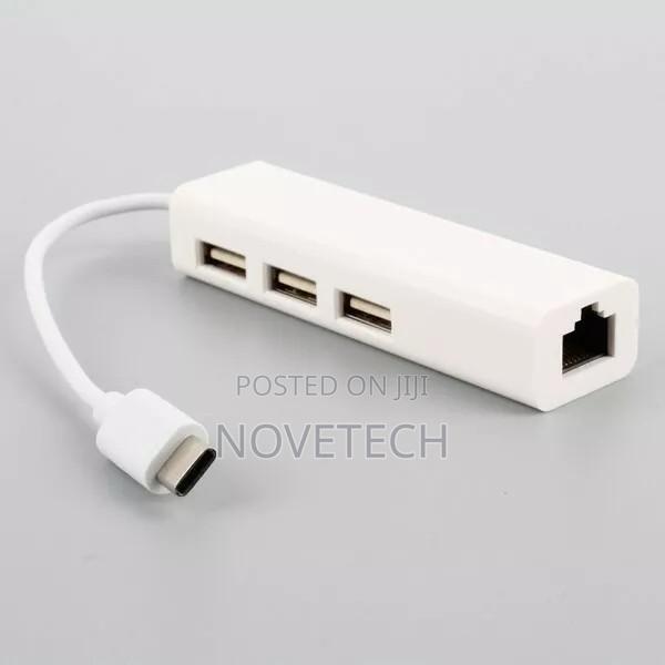 USB 3.1 Type C USB-C to USB3.0 HUB 3 Port +LAN Adapter