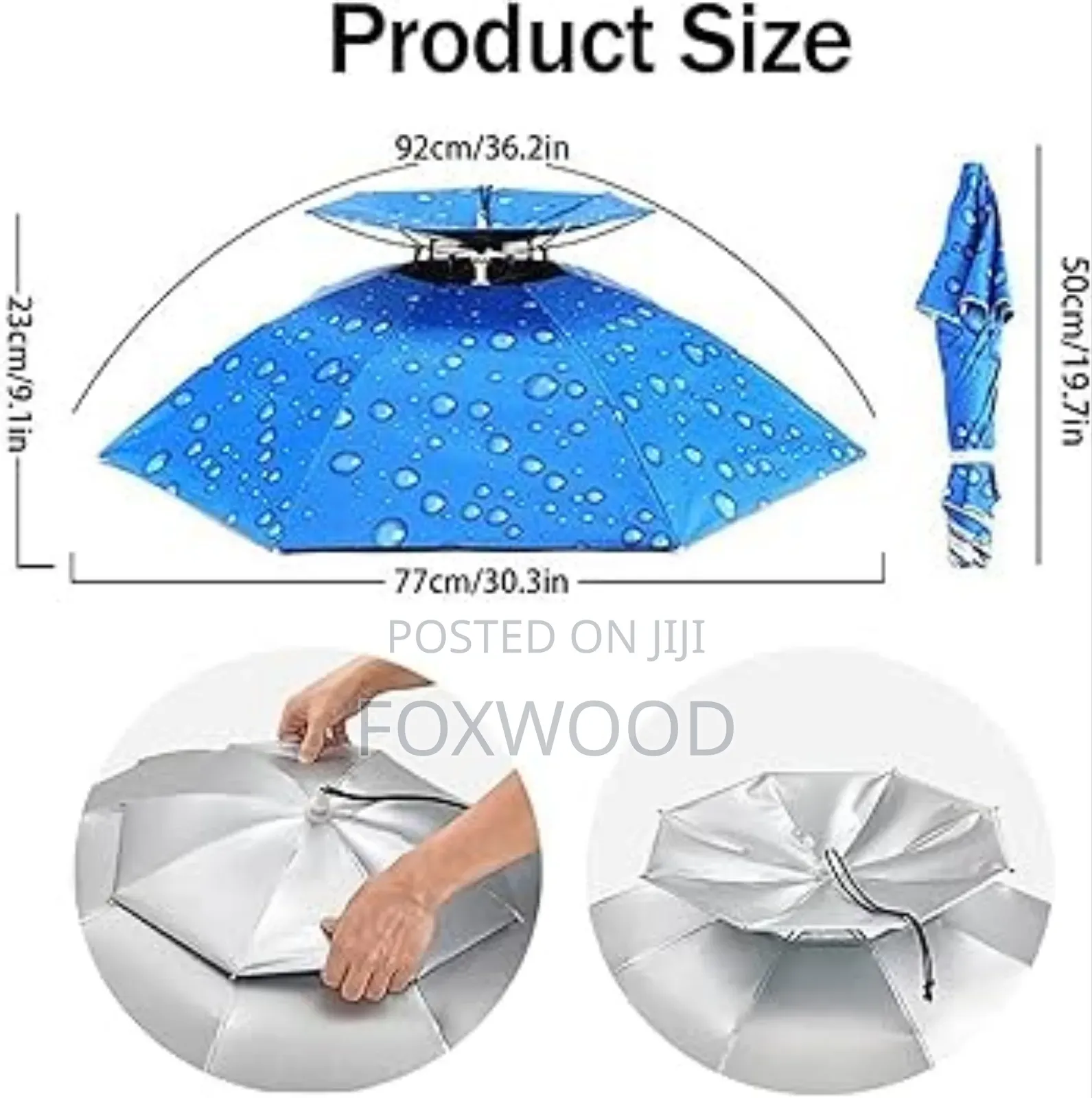 Umbrella Hat, 65cm Sunscreen Windproof