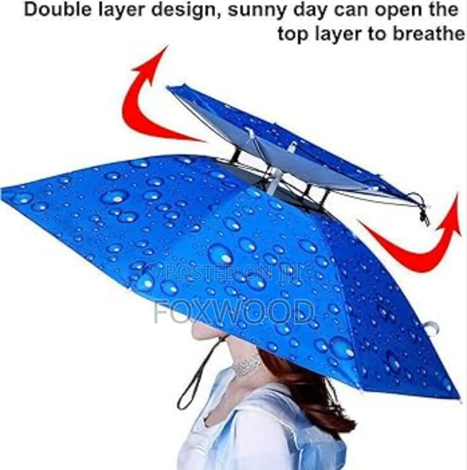 Umbrella Hat, 65cm Sunscreen Windproof