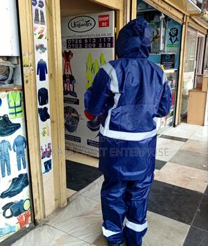 High Visibility Navy Blue Waterproof Hooded Riders Suit