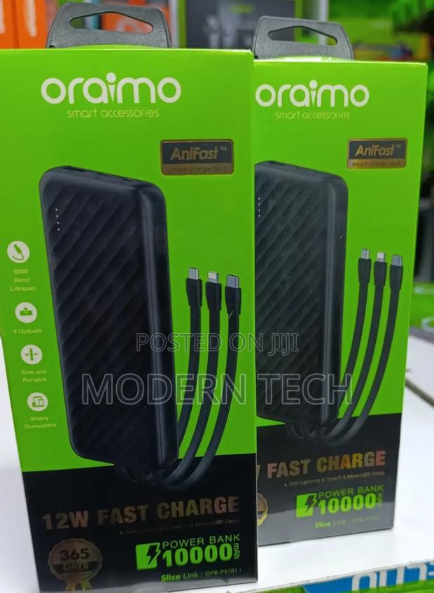 Oraimo 10000mah 3 in 1 Portable Power Bank
