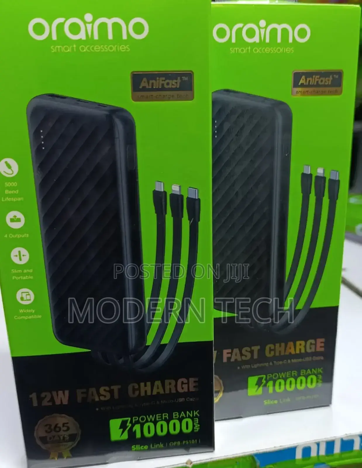 Oraimo 10000mah 3 in 1 Portable Power Bank
