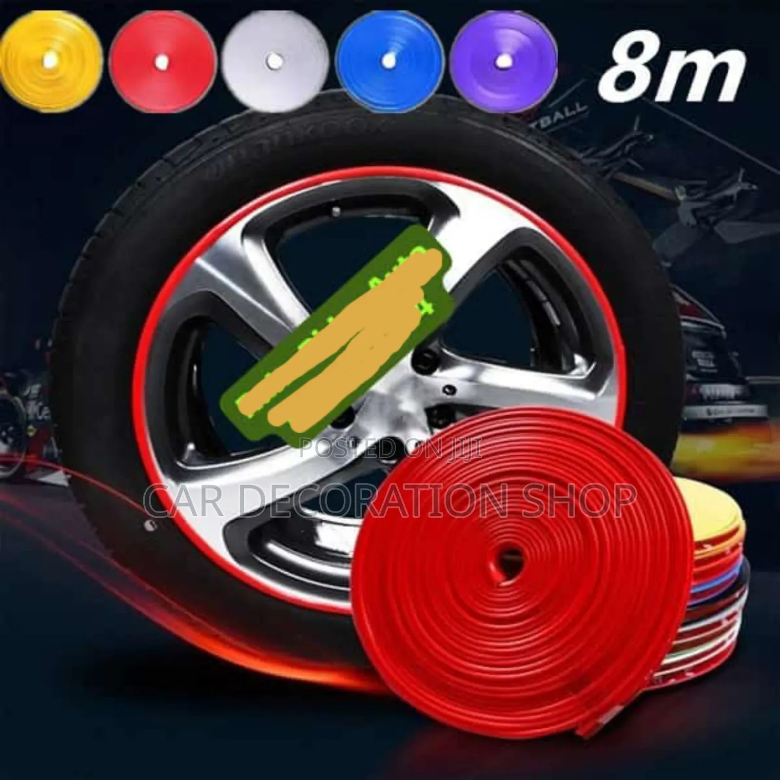 Rim Rubber Scratch Edge Guards in Colors at 8m Roll