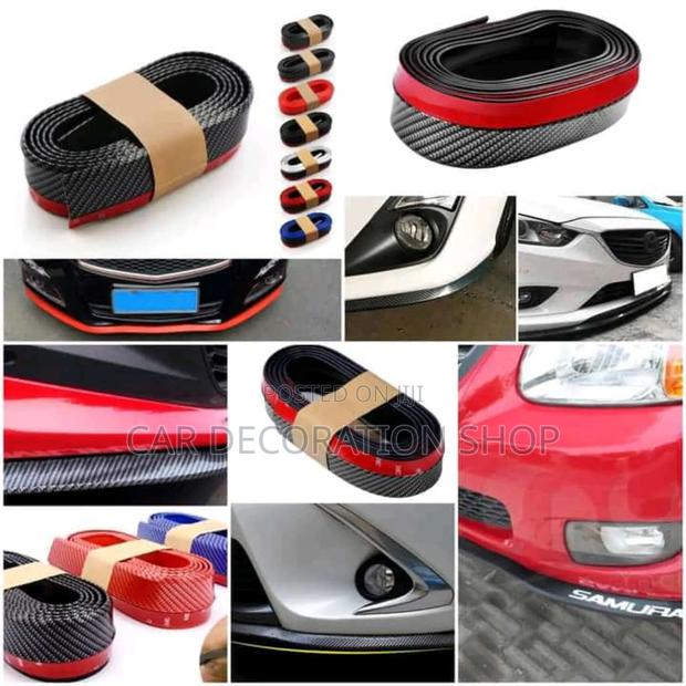 2.5m Rubber Carbon Finish Lower Bumper Lip - main view