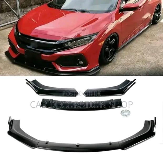 Gloss Black Plain Adjustable Front Bumper Lip Decoration