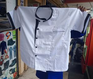 Double Breasted White Custom Waitress Top - thumbnail 2