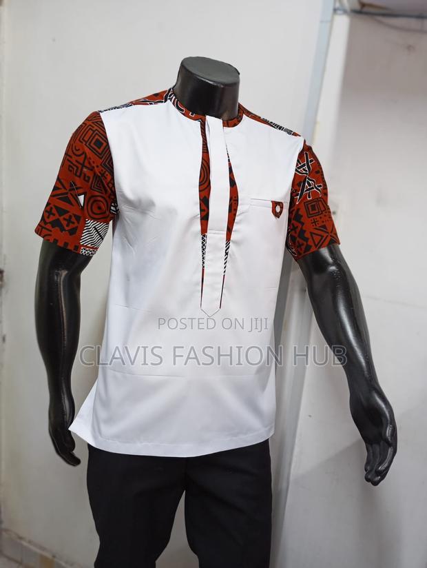 White Shirts With Kitenge Touch