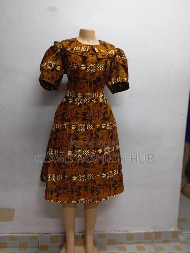 Short Brown Kitenge Dress