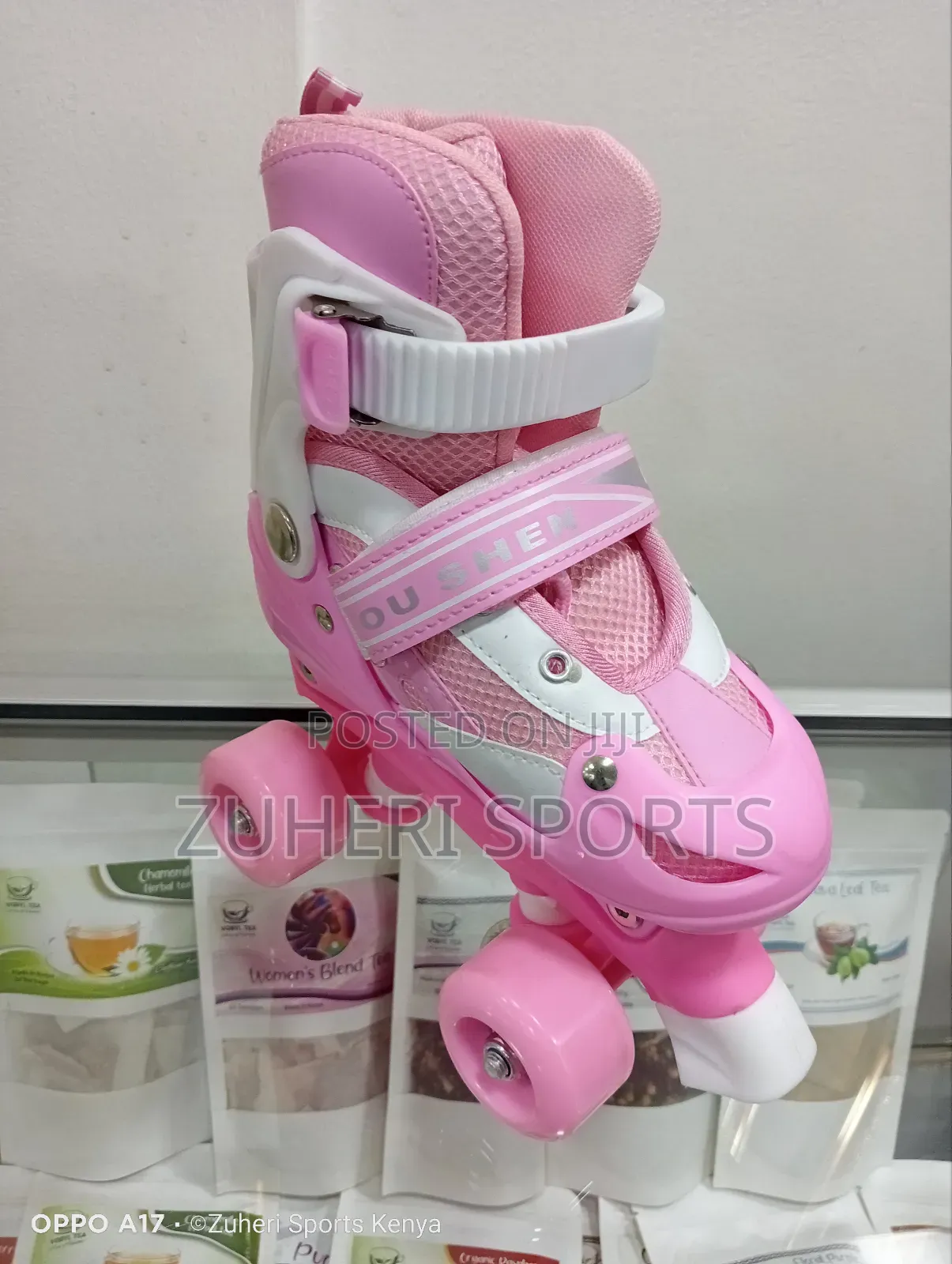 Roller Skate Shoes Pink, Adjustable Size